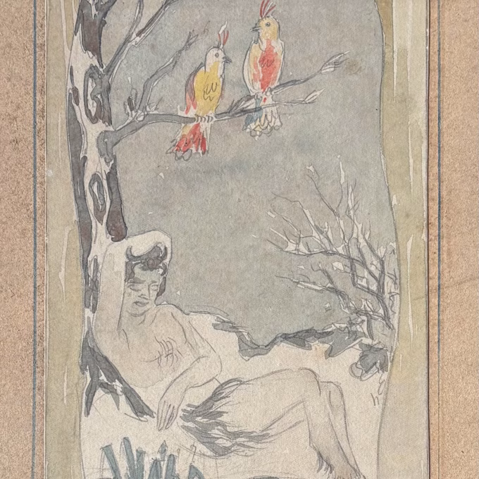 Sater, aquarel, kunst Pieter den Besten