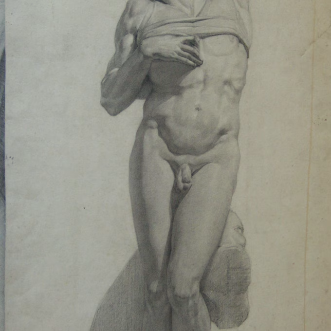 Den Besten academie tekening mannelijk model