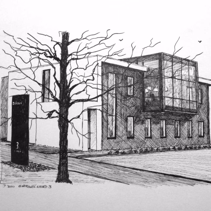 Europaweg Noord 3, inkt op papier, 21x29 cm, 2010