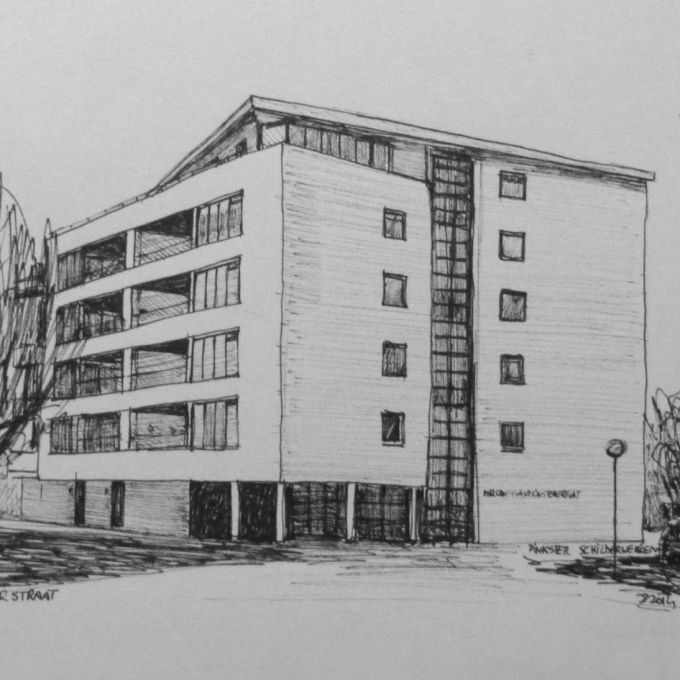 Kuyperstraat, inkt op papier, 21x29 cm, 2014