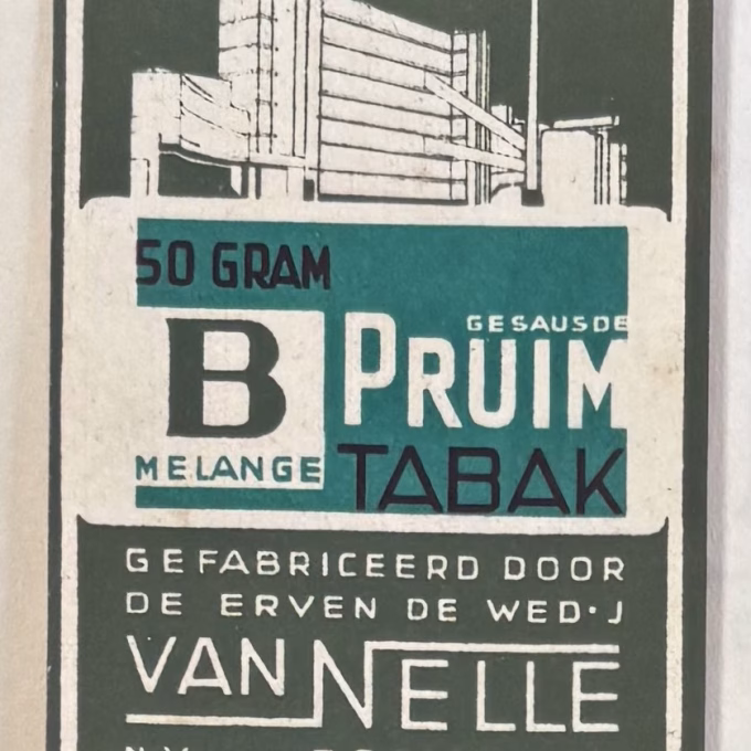 van Nelle Groen gesausde pruimtabak wikkel 16 x 5,5 cm