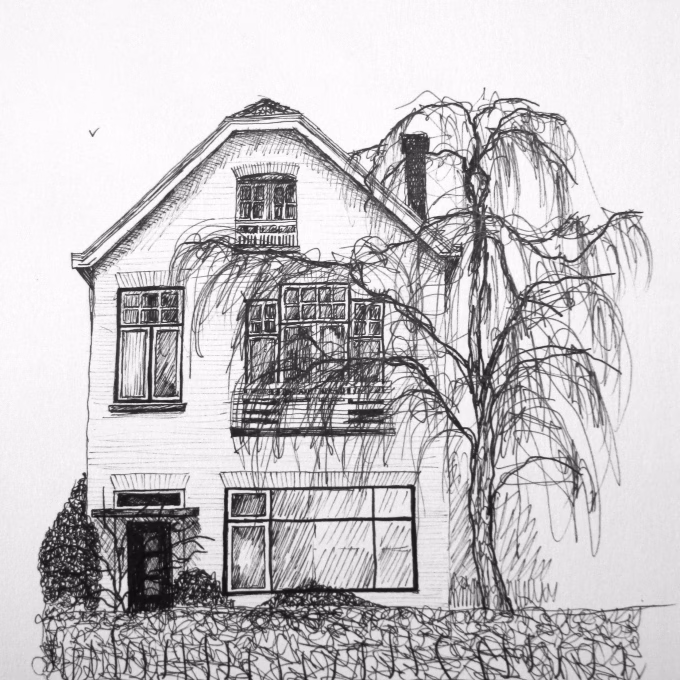 Wilhelminastraat 23, inkt op papier, 29x21 cm, 2010
