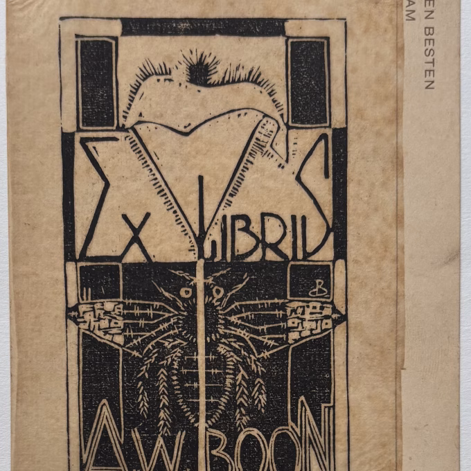 Ex Libris A.W. Boon 9,5 x 5 cm