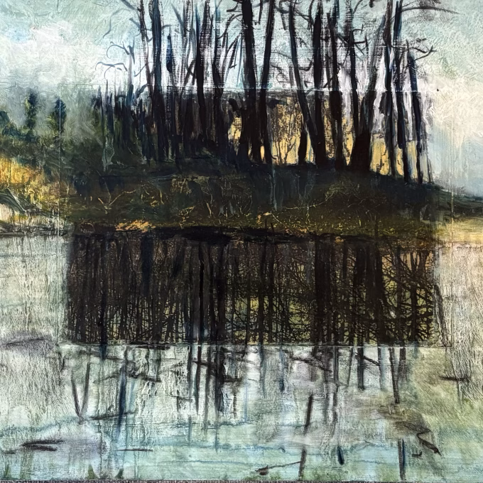 Heideven Olieverf op board, 37x60 cm, 2000