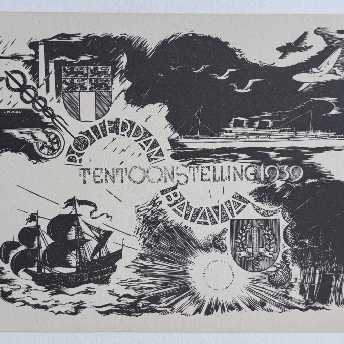 Uitnodiging Rotterdam Batavia tentoonstelling 1939 19,5 x 14 cm